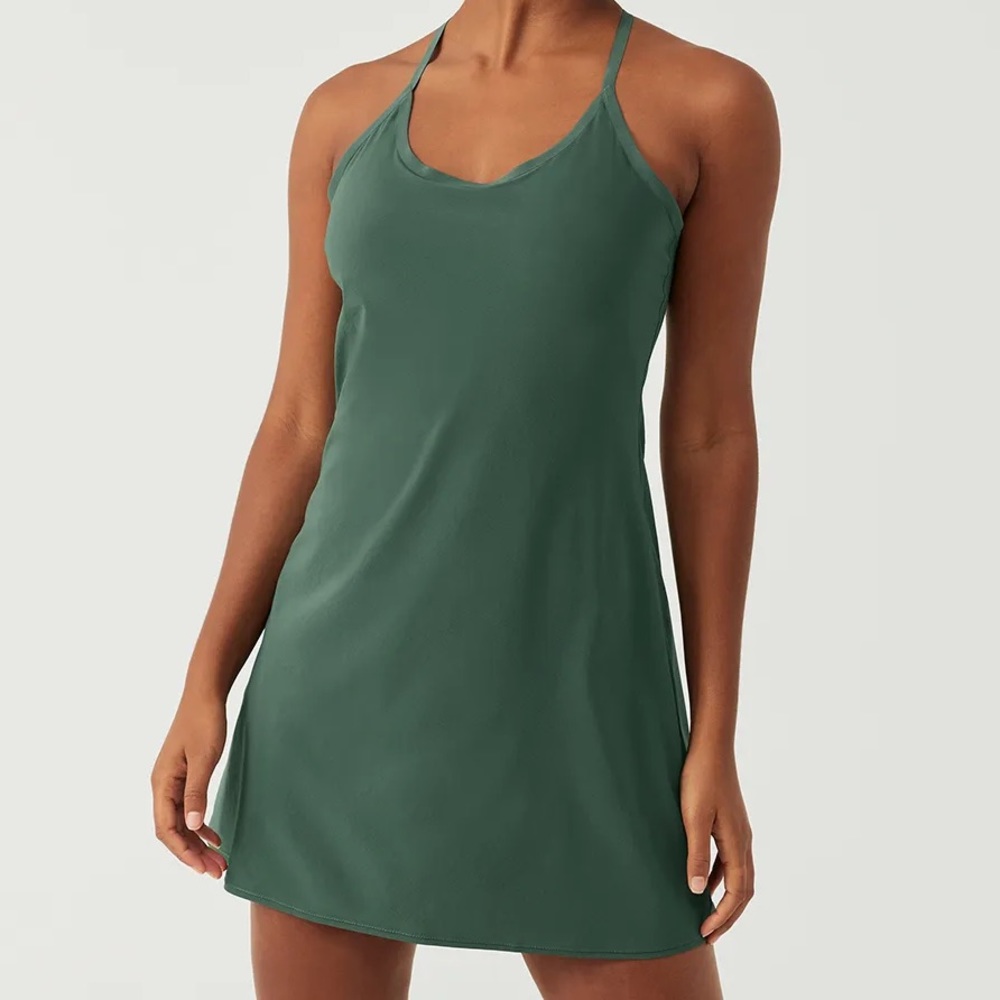 OUTDOOR VOICES EXERCISE DRESS EVERGREEN XS